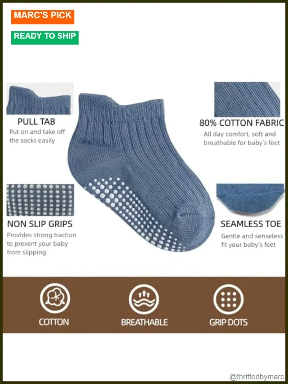 Toddler Socks Grip: Non-Slip Grippers for Walking Baby Kids 3 Months-5 Years
